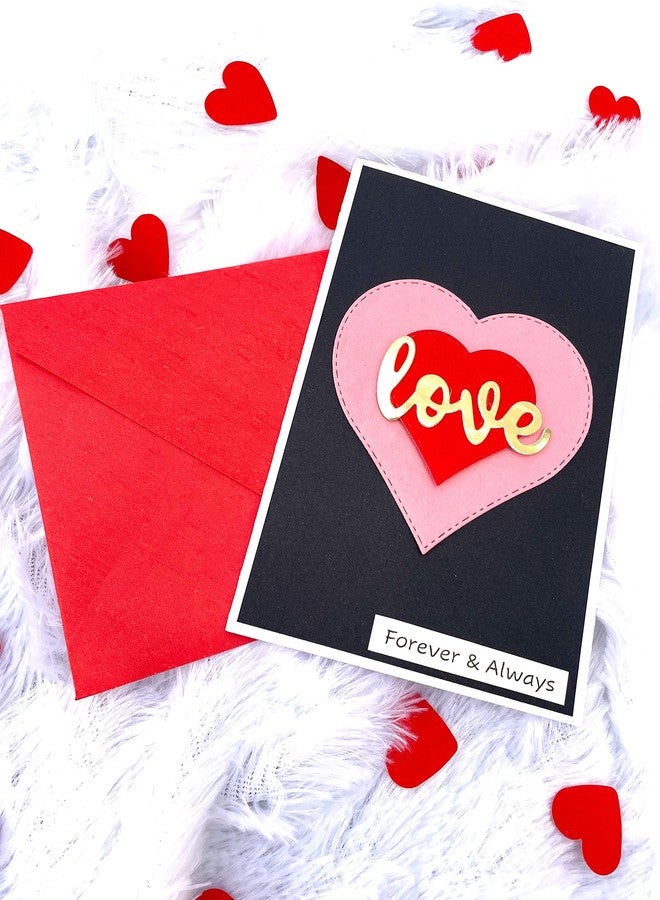 Crafted Forever Love Greeting Card with envelope 4X6 inches for Anniversary/Valentine Day/spouse birthday/partner birthday heavy paper used, inside blank - Image 2